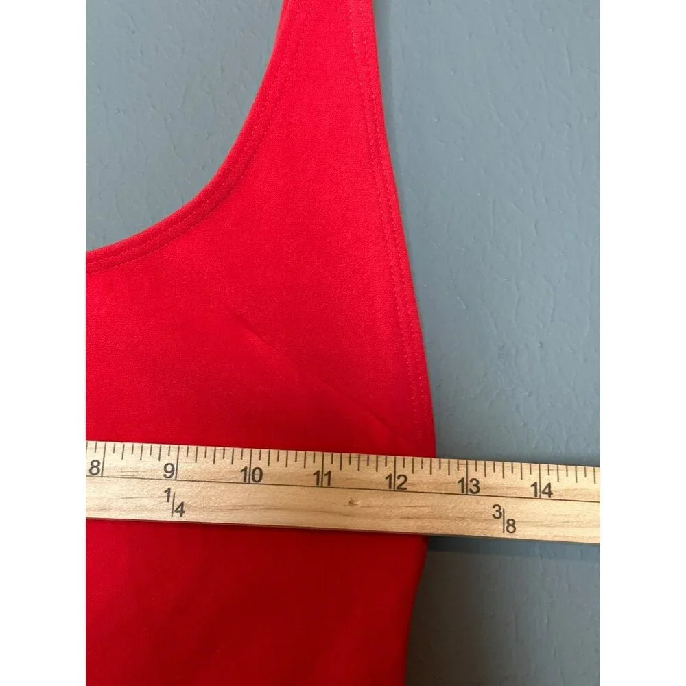 MICHAEL KORS Collection Women's 4 Cruise Coral Red One Piece Crepe Swimsuit NWOT